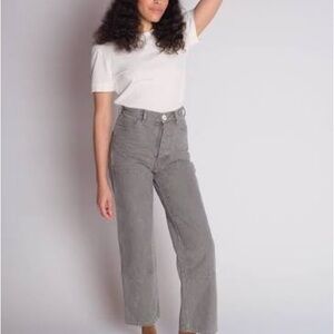 Jesse Kamm High-Rise Wide-Leg Jeans in Gray